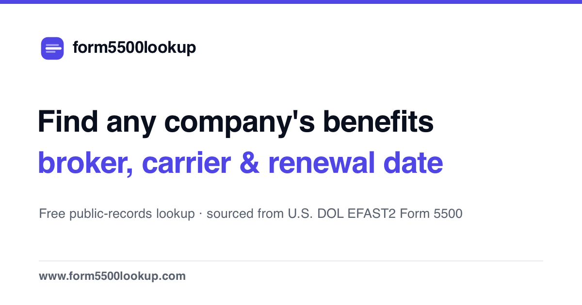 Search Form 5500 filings · Form5500Lookup